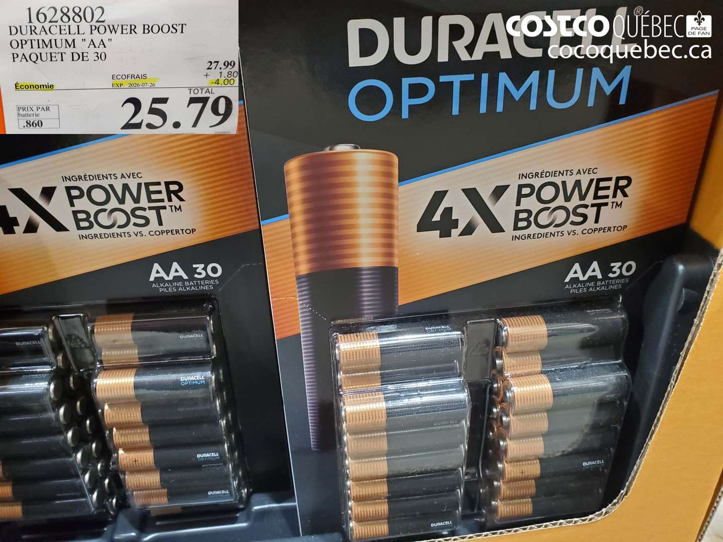 1628802 DURACELL POWER BOOST OPTIMUM 