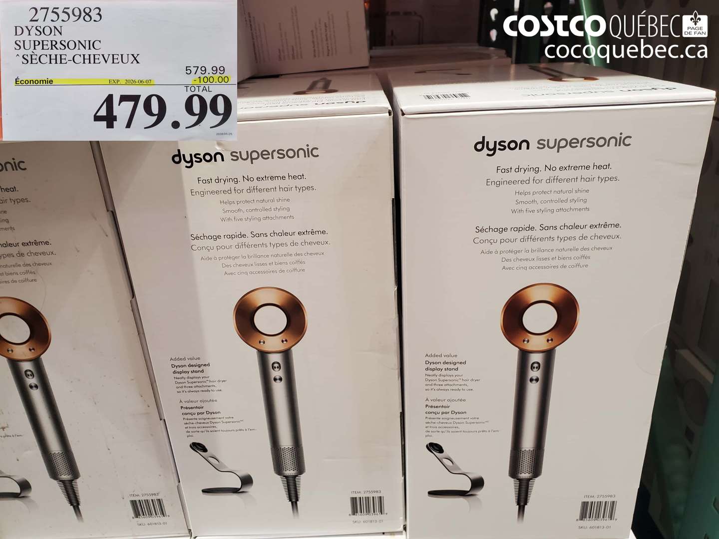 2755983 DYSON SUPERSONIC SÈCHE-CHEVEUX ($100.00 INSTANT SAVINGS EXPIRES ON 2026-06-07) $479.99