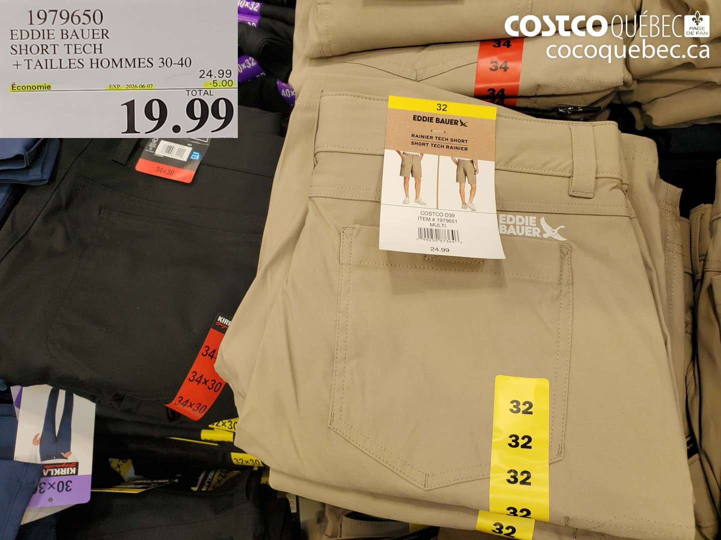 1979650 EDDIE BAUER SHORT TECH +TAILLES HOMMES 3-40 ($5.00 INSTANT SAVINGS EXPIRES ON 2026-06-07) $19.99