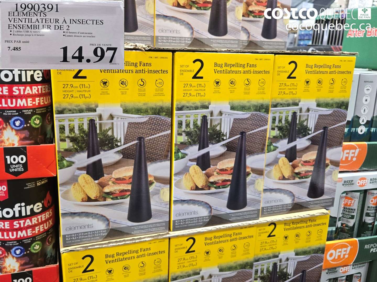 1990391 ELEMENTS VENTILATEUR À INSECTES ENSEMBLER DE 2 $14.97