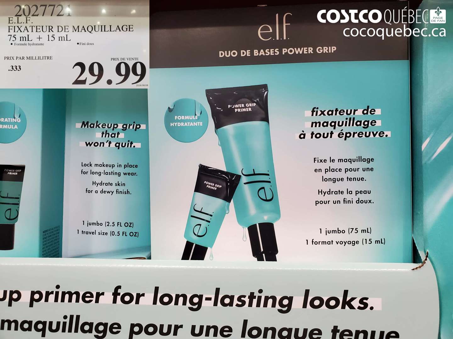 2027721 E.L.F. FIXATEUR DE MAQUILLAGE 75 ML + 15 ML $29.99