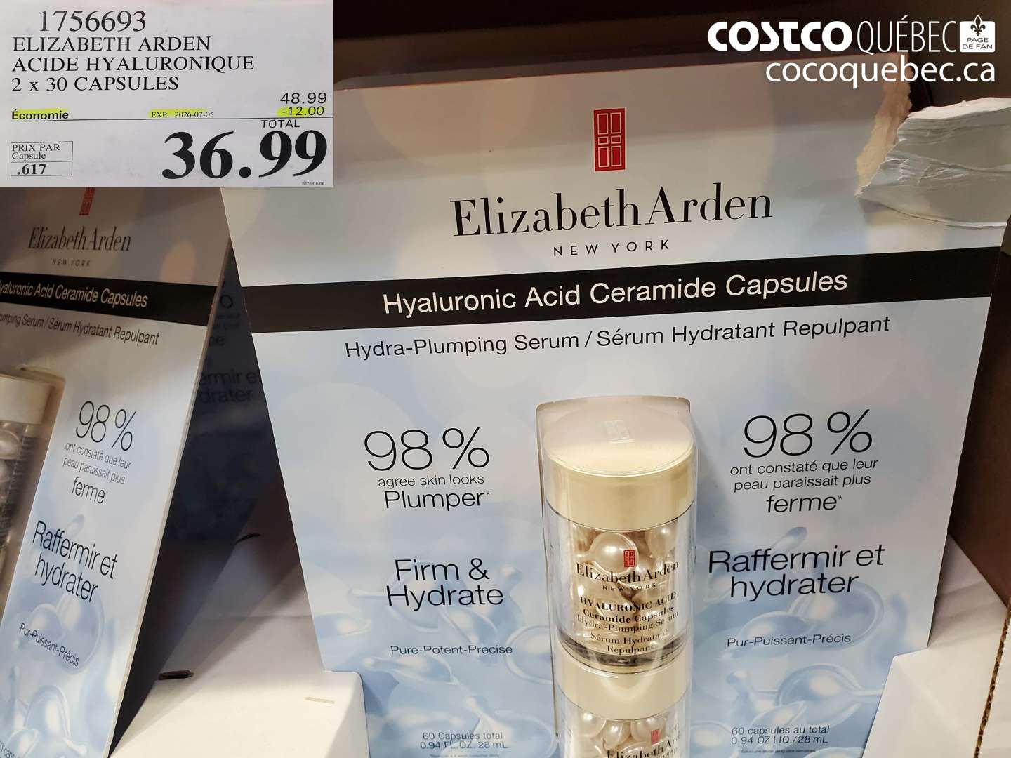 1756693 ELIZABETH ARDEN ACIDE HYALURONIQUE 2 X 30 CAPSULES ($12.00 INSTANT SAVINGS EXPIRES ON 2026-07-05) $36.99