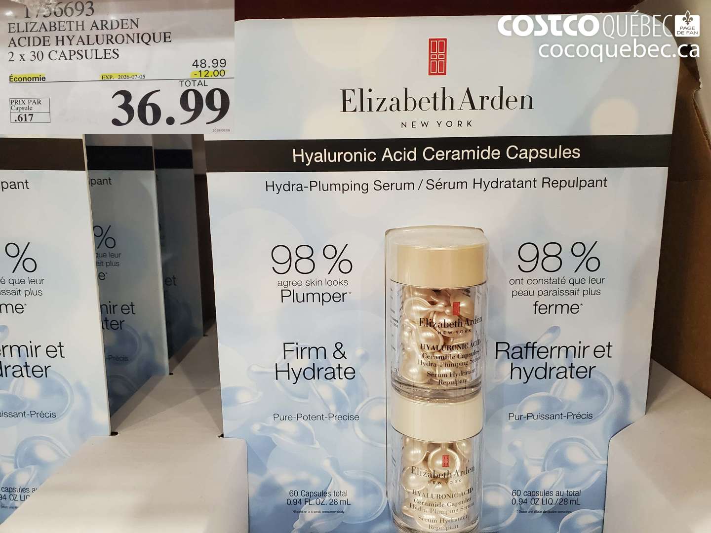 1756693 ELIZABETH ARDEN ACIDE HYALURONIQUE 2 X 30 CAPSULES ($12.00 INSTANT SAVINGS EXPIRES ON 2026-07-05) $36.99