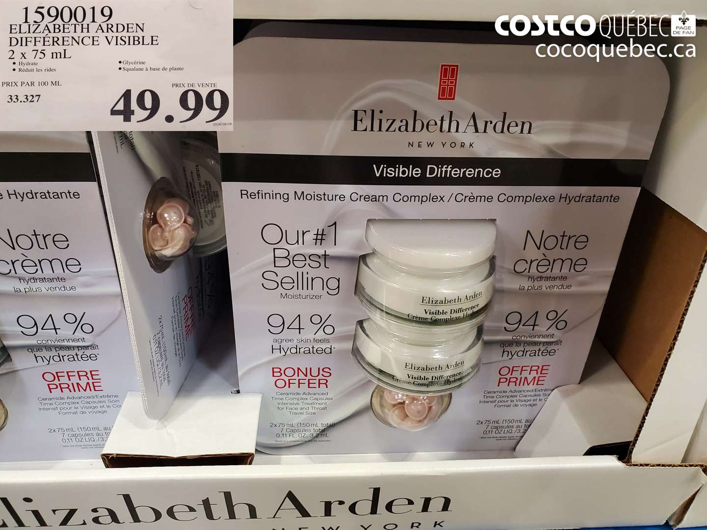 1590019 ELIZABETH ARDEN DIFFÉRENCE VISIBLE 2 X 75 ML $49.99
