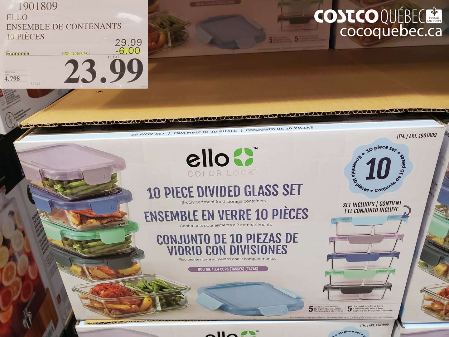 1901809 ELLO ENSEMBLE DE CONTENANTS 10 PIECES ($6.00 INSTANT SAVINGS EXPIRES ON 2026-07-05) $23.99