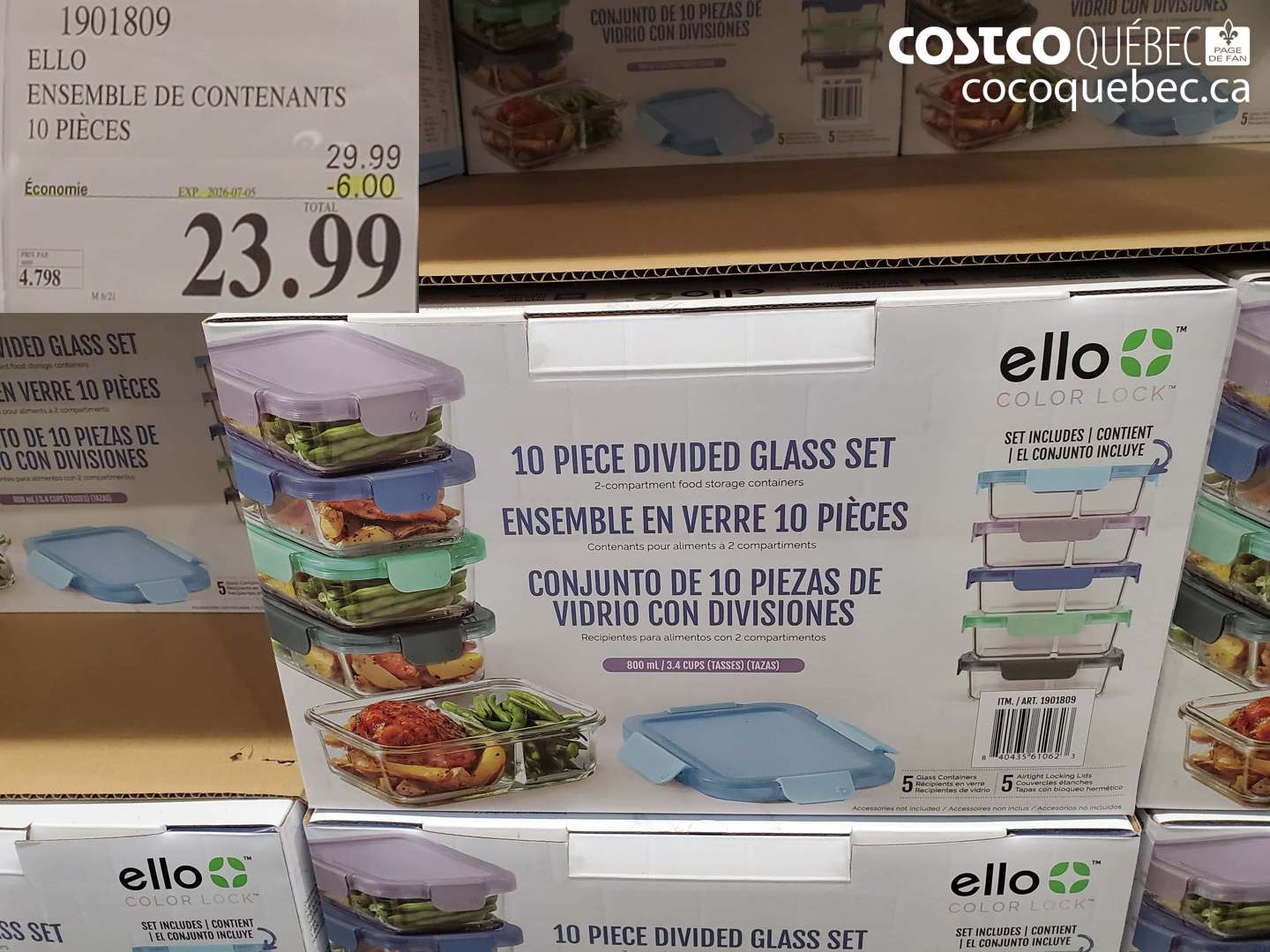 1901809 ELLO ENSEMBLE DE CONTENANTS 10 PIÈCES ($6.00 INSTANT SAVINGS EXPIRES ON 2026-01-05) $23.99