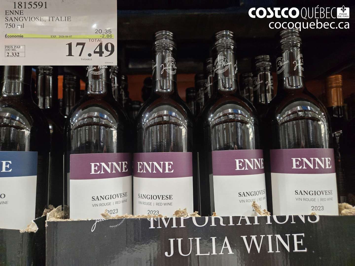 1815591 ENNE SANGVIOSE, ITALIE ($2.86 INSTANT SAVINGS EXPIRES ON 2026-06-07) $17.49
