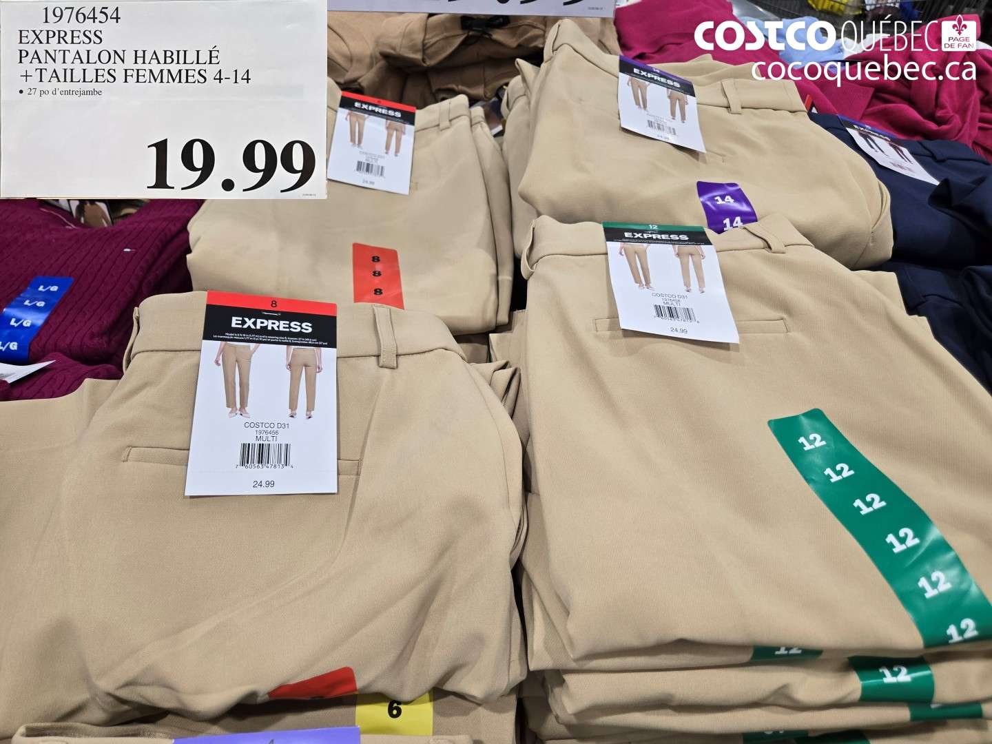 1976454 EXPRESS PANTALON HABILLÉ + TAILLES FEMMES 4-14 $19.99