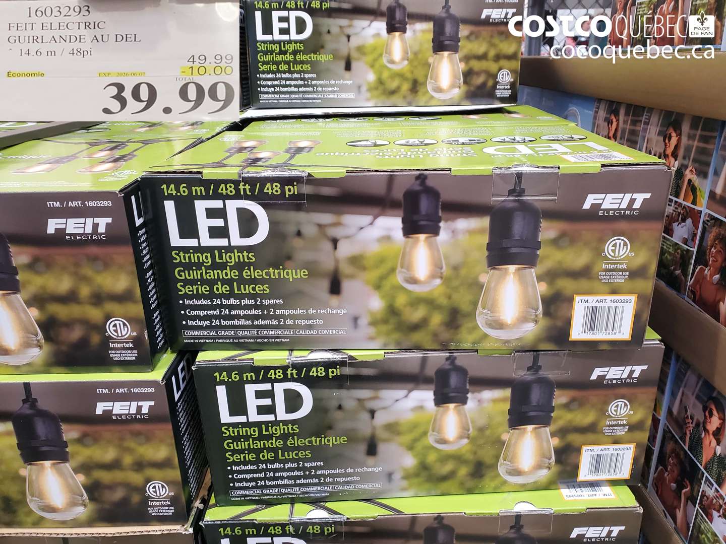 1603293 FEIT ELECTRIC GUIRLANDE AU DEL 14.6 M / 48PI ($10.00 INSTANT SAVINGS EXPIRES ON 2026-06-07) $39.99