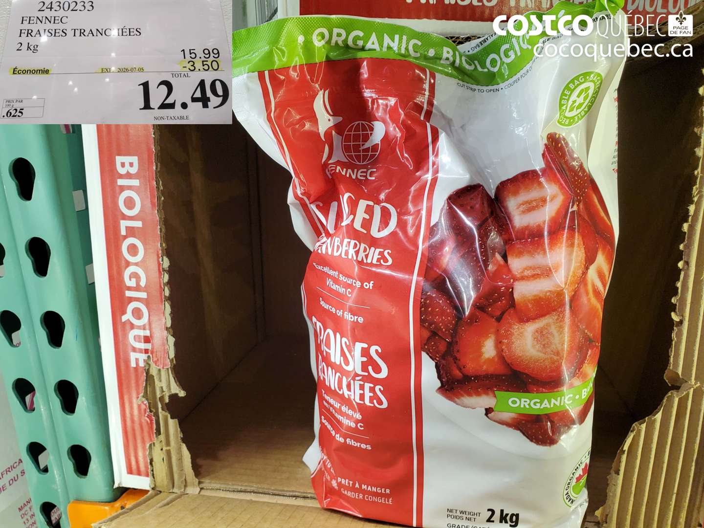 2430233 FENNEC FRAISES TRANCHÉES 2 KG ($3.50 INSTANT SAVINGS EXPIRES ON 2026-07-05) $12.49