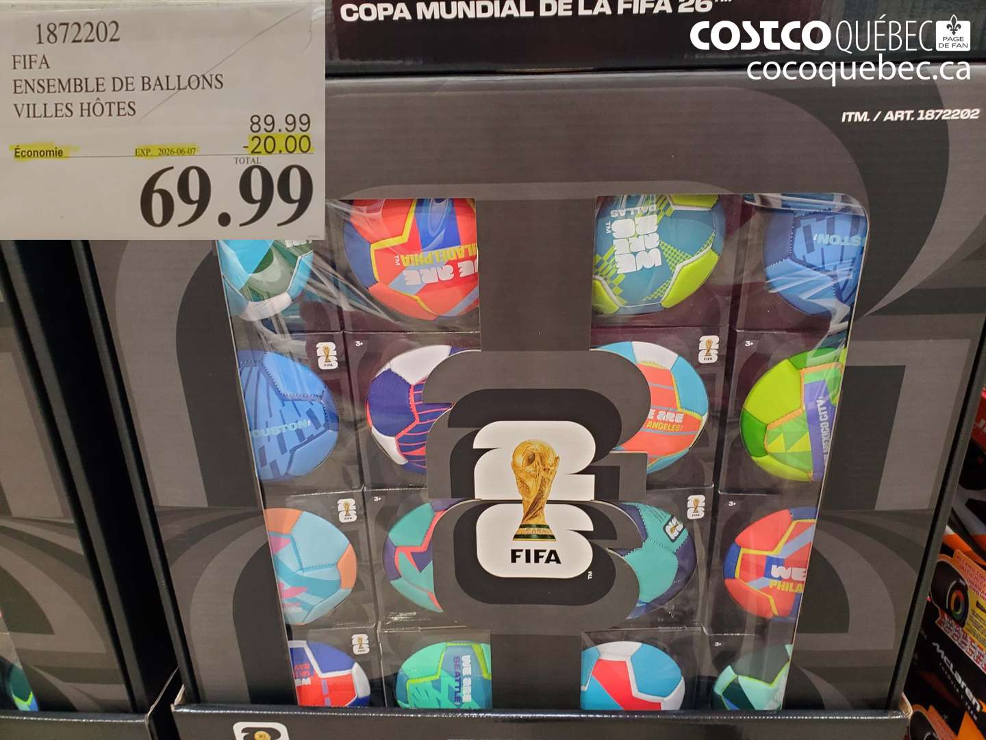1872202 FIFA ENSEMBLE DE BALLONS VILLES HÔTES ($20.00 INSTANT SAVINGS EXPIRES ON 2026-06-07) $69.99