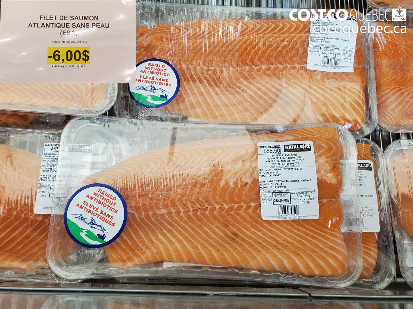 0000 FILET DE SAUMON ATLANTIQUE SANS PEAU (ESA) ($6.00 INSTANT SAVINGS)