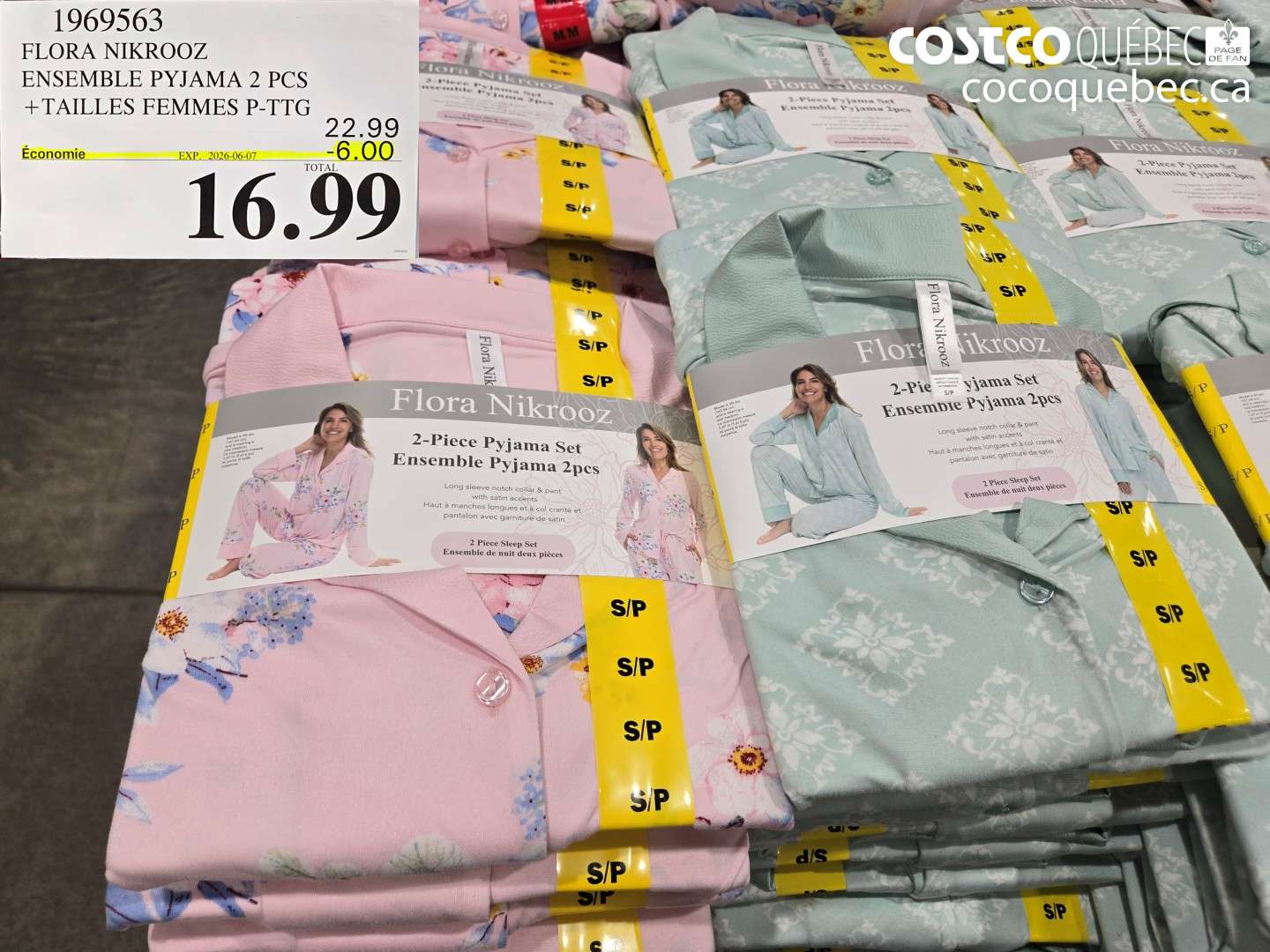 1969563 FLORA NIKROOZ ENSEMBLE PYJAMA 2 PCS ($6.00 INSTANT SAVINGS EXPIRES ON 2026-06-07) $16.99