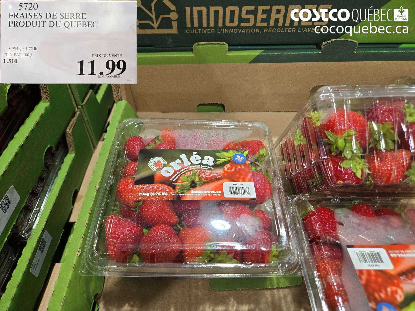 5720 FRAISES DE SERRE PRODUIT DU QUEBEC $11.99