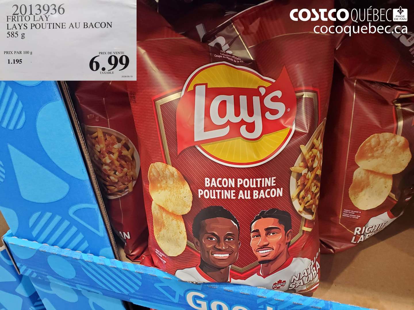 2013936 FRITO LAY LAYS POUTINE AU BACON 585 G $6.99