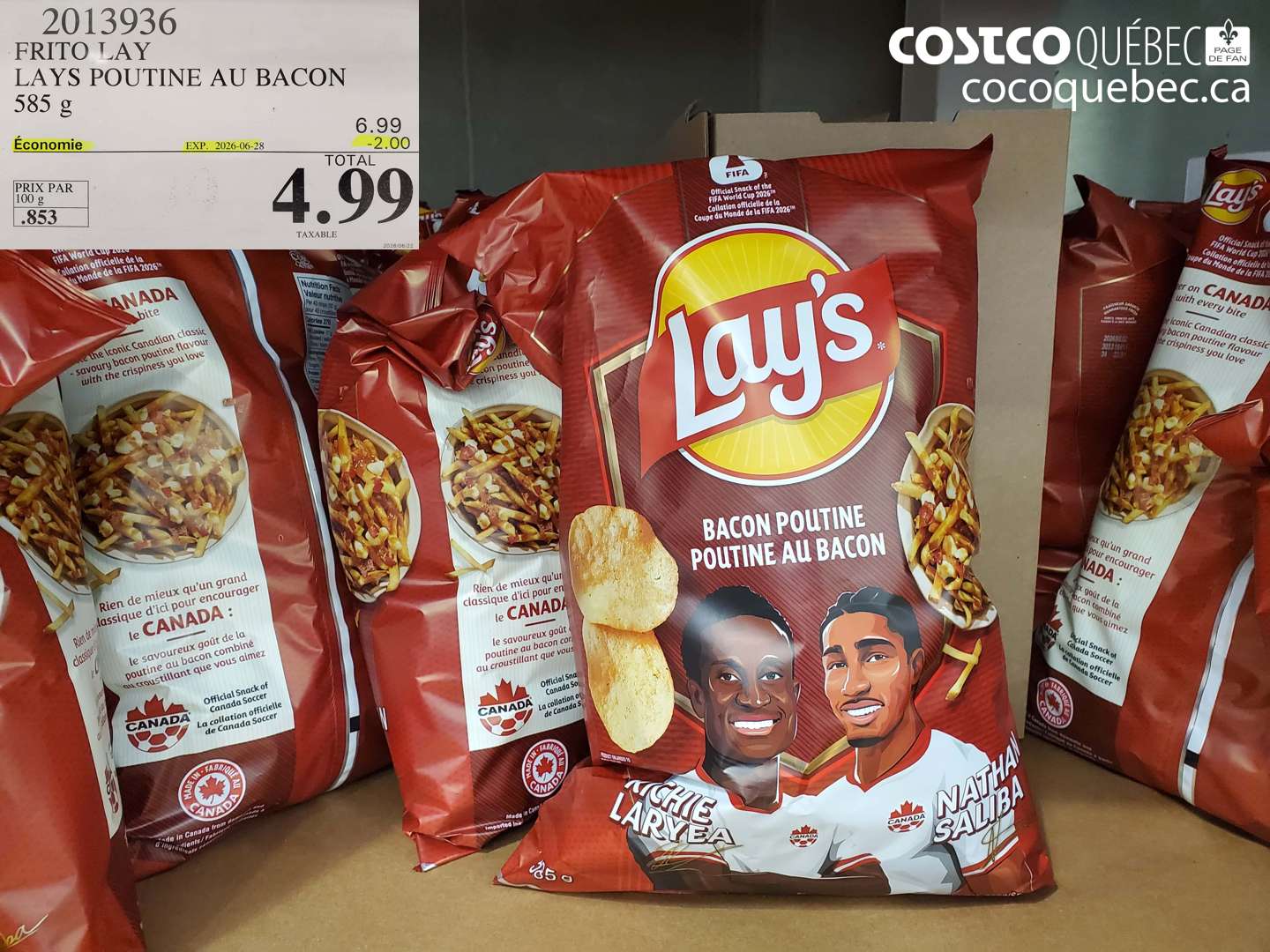 2013936 FRITO LAY LAYS POUTINE AU BACON 585 G ($2.00 INSTANT SAVINGS EXPIRES ON 2026-06-28) $4.99
