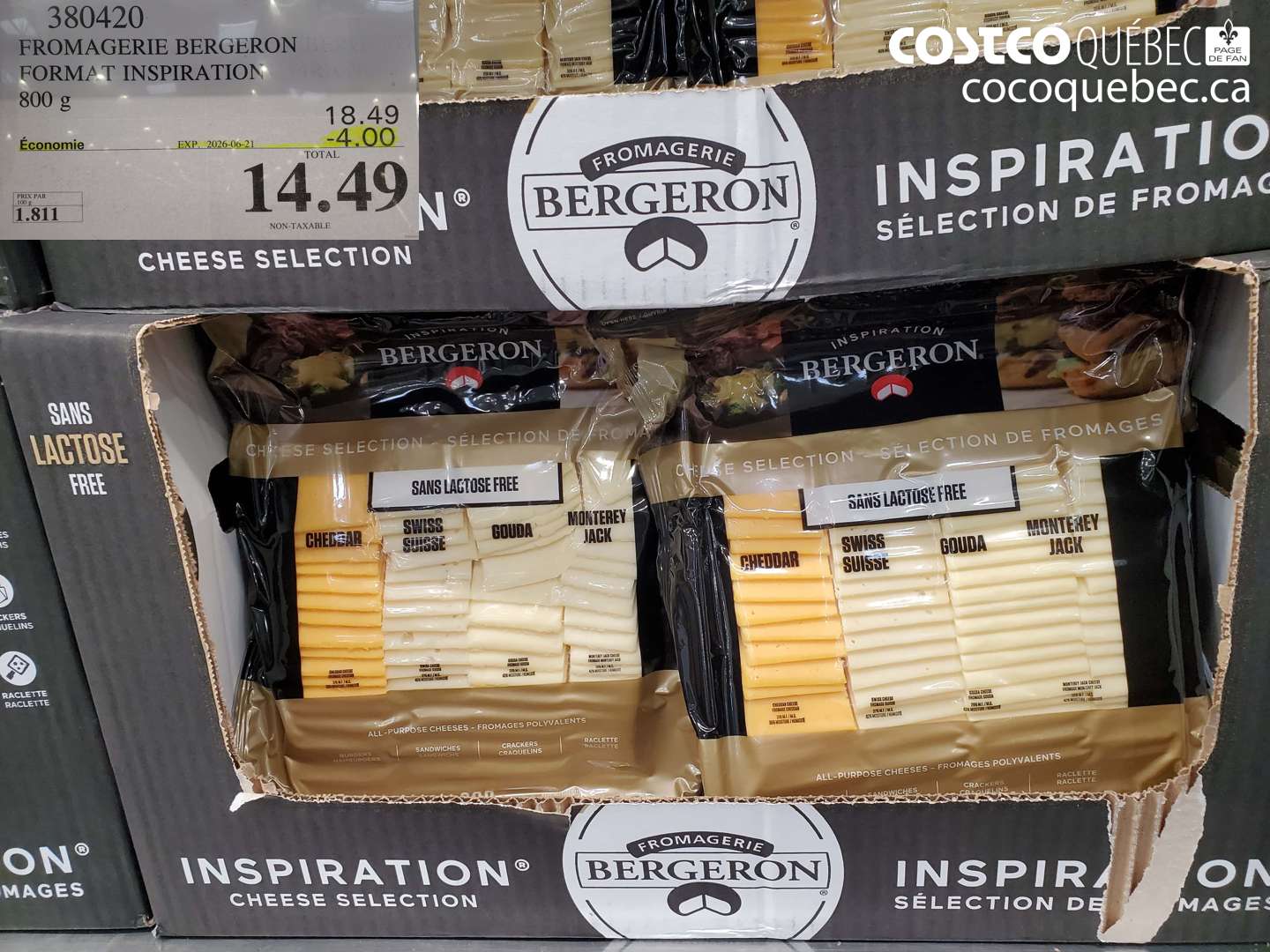 380420 FROMAGERIE BERGERON FORMAT INSPIRATION 800 G ($4.00 INSTANT SAVINGS EXPIRES ON 2026-06-21) $14.49