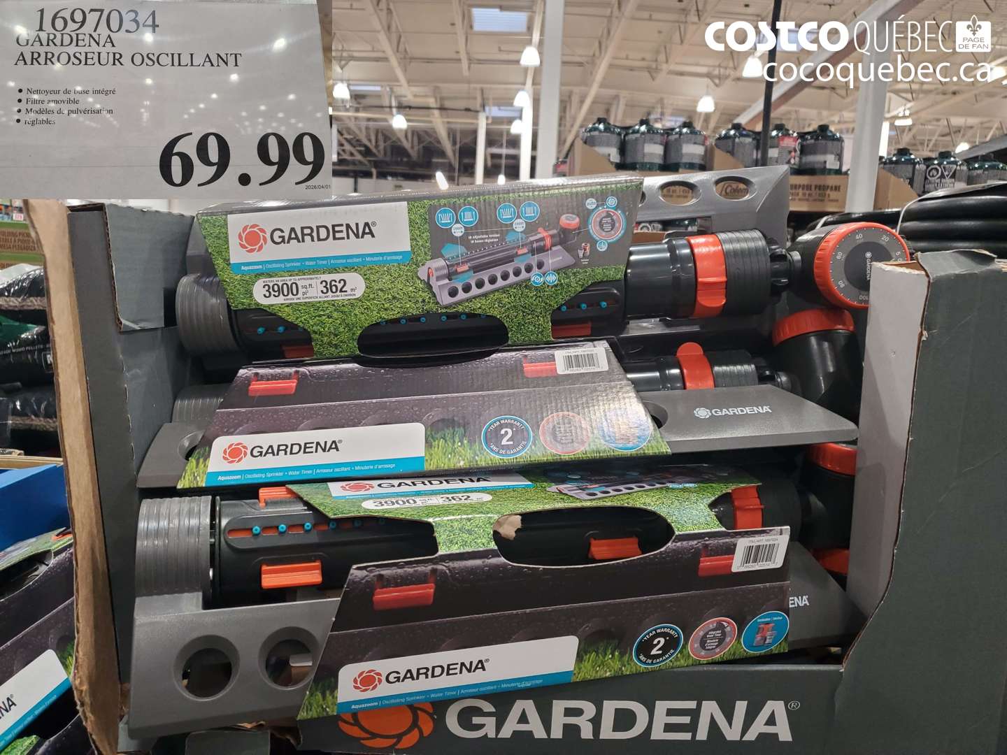 1697034 GARDENA ARROSEUR OSCILLANT $69.99