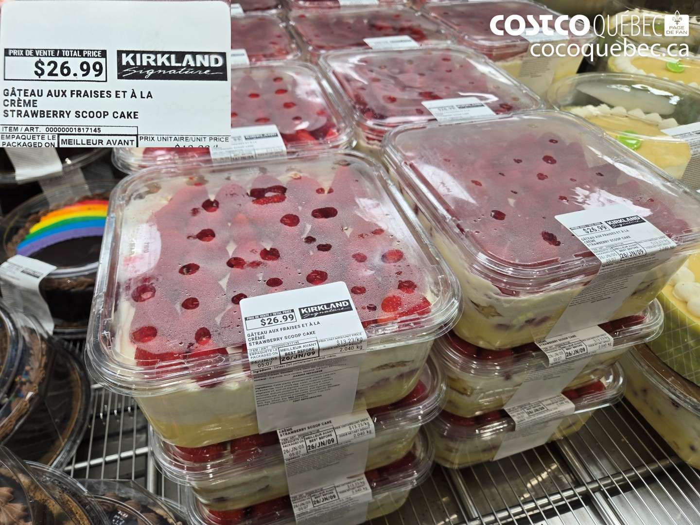 1817145 GÂTEAU AUX FRAISES ET À LA CRÈME $26.99
