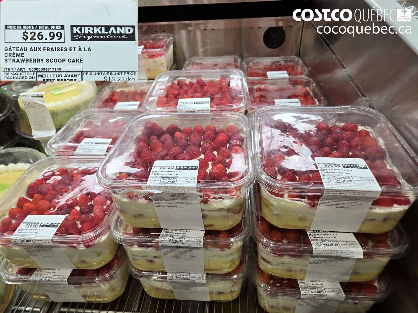 1817145 GÂTEAU AUX FRAISES ET À LA CRÈME STRAWBERRY SCOOP CAKE $26.99