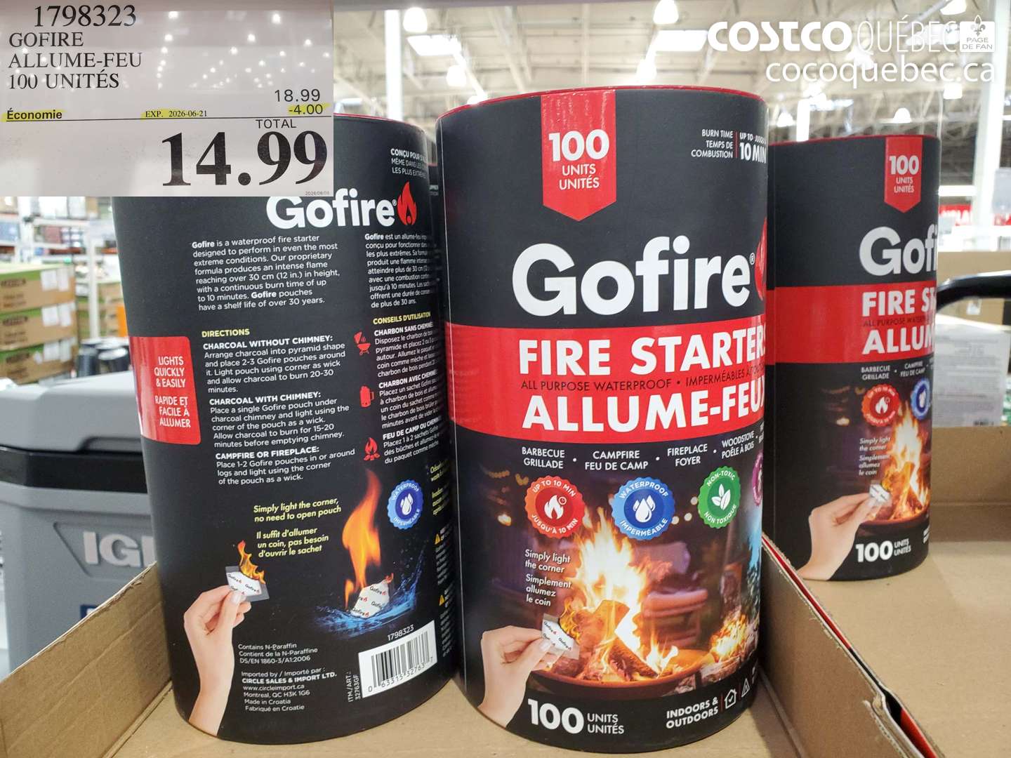 1798323 GOFIRE ALLEUME-FEU 100 UNITÉS ($4.00 INSTANT SAVINGS EXPIRES ON 2026-06-21) $14.99
