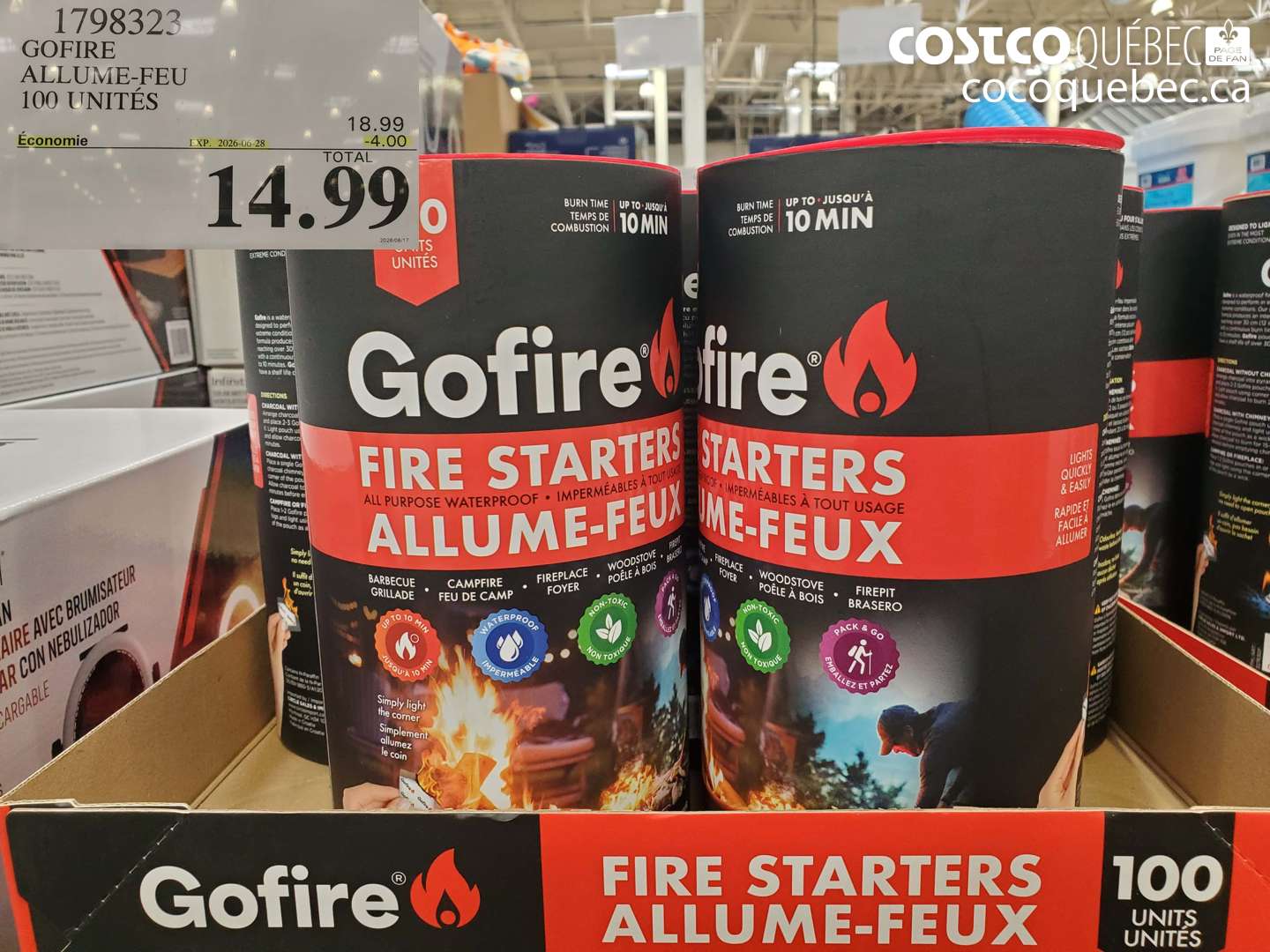 1798323 GOFIRE ALLUME-FEU 100 UNITÉS ($4.00 INSTANT SAVINGS EXPIRES ON 2026-06-28) $14.99