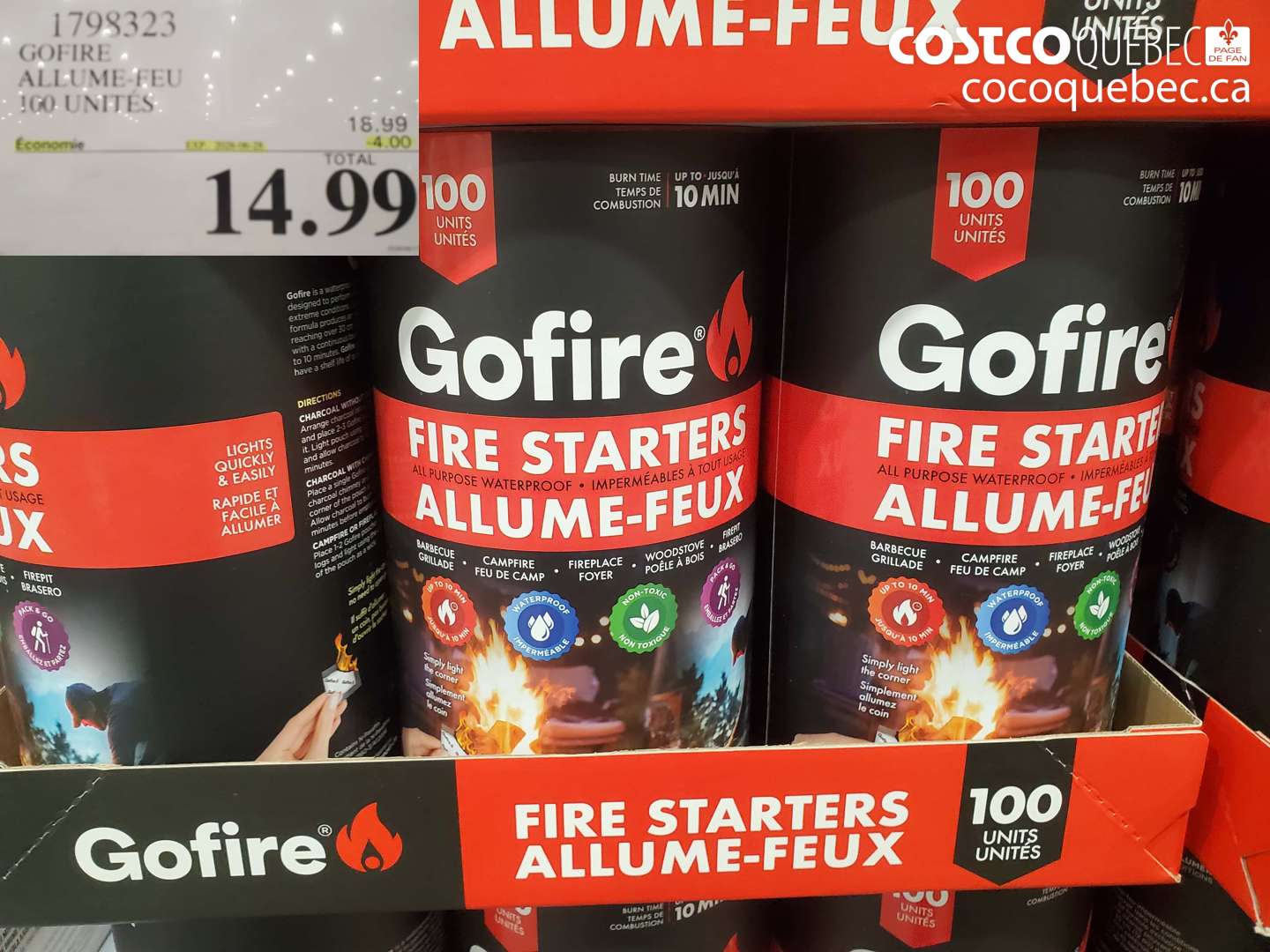 1798323 GOFIRE ALLUME-FEU 100 UNITES ($4.00 INSTANT SAVINGS EXPIRES ON 2026-06-28) $14.99
