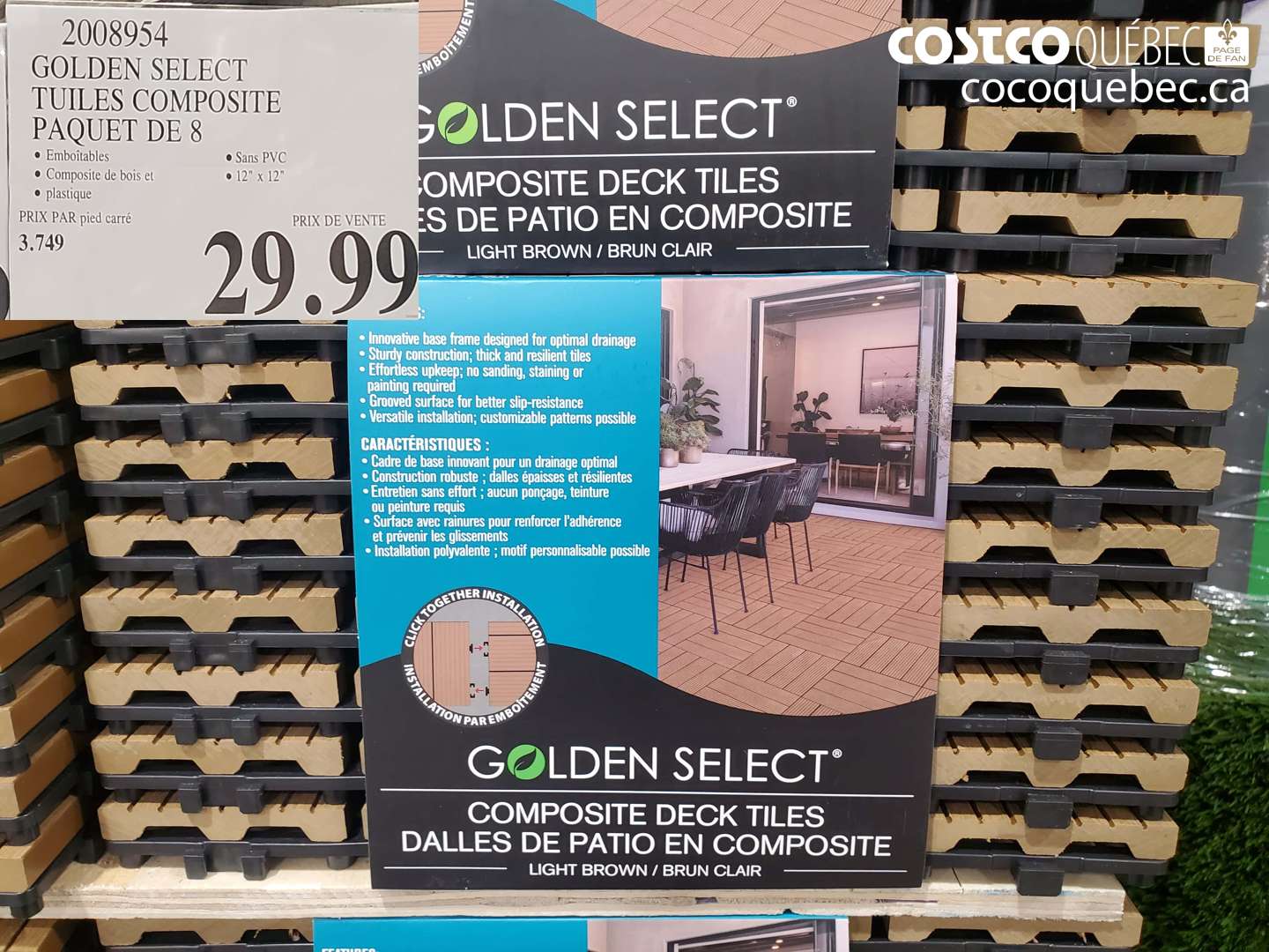 2008954 GOLDEN SELECT TUILES COMPOSITE PAQUET DE 8 $29.99