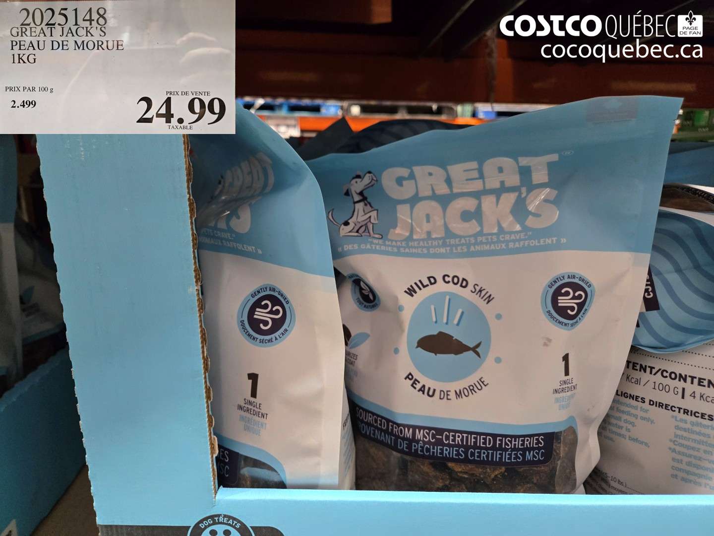 2025148 GREAT JACK'S PEAU DE MORUE 1KG $24.99