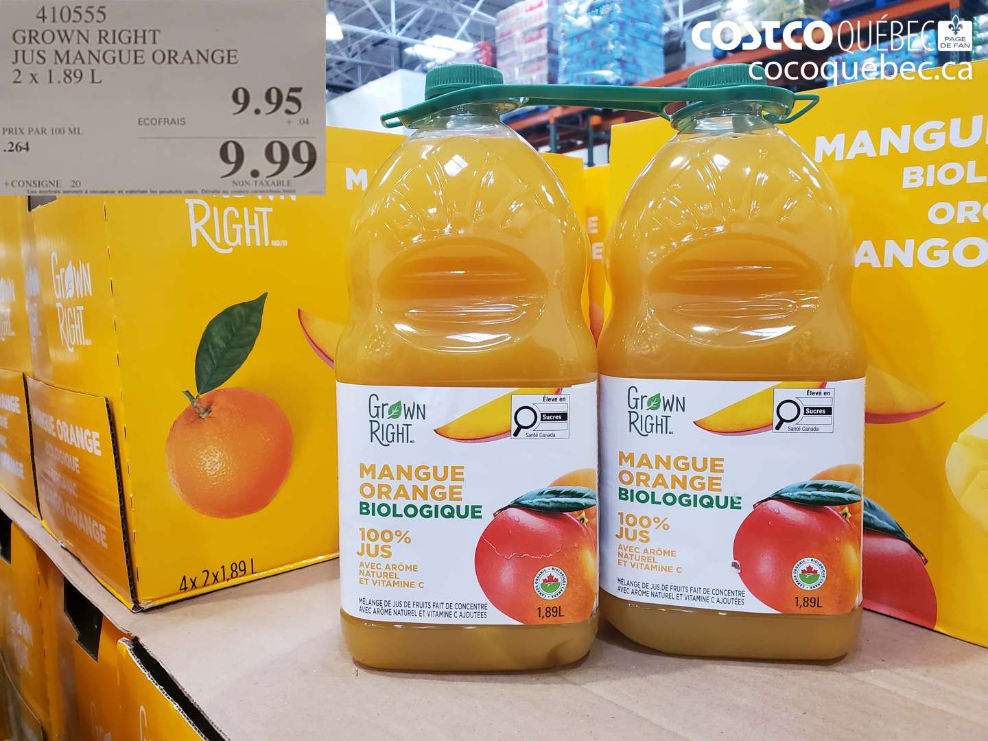 410555 GROWN RIGHT JUS MANGUE ORANGE 2 X 1.89 ML $9.99