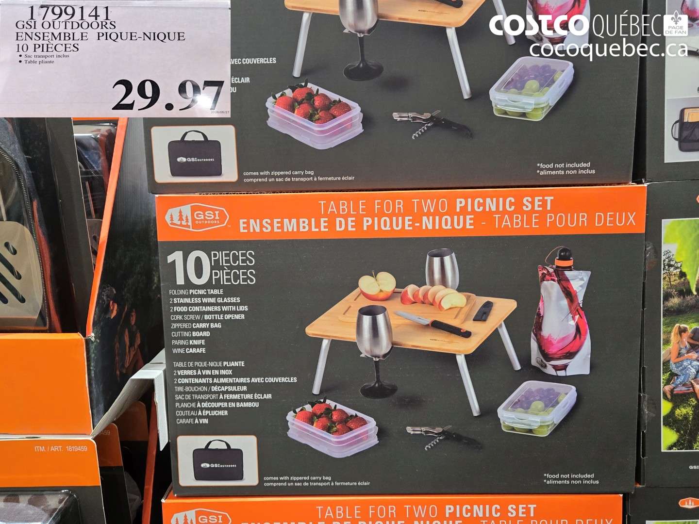 1799141 GSI OUTDOORS ENSEMBLE PIQUE-NIQUE 10 PIECES $29.97