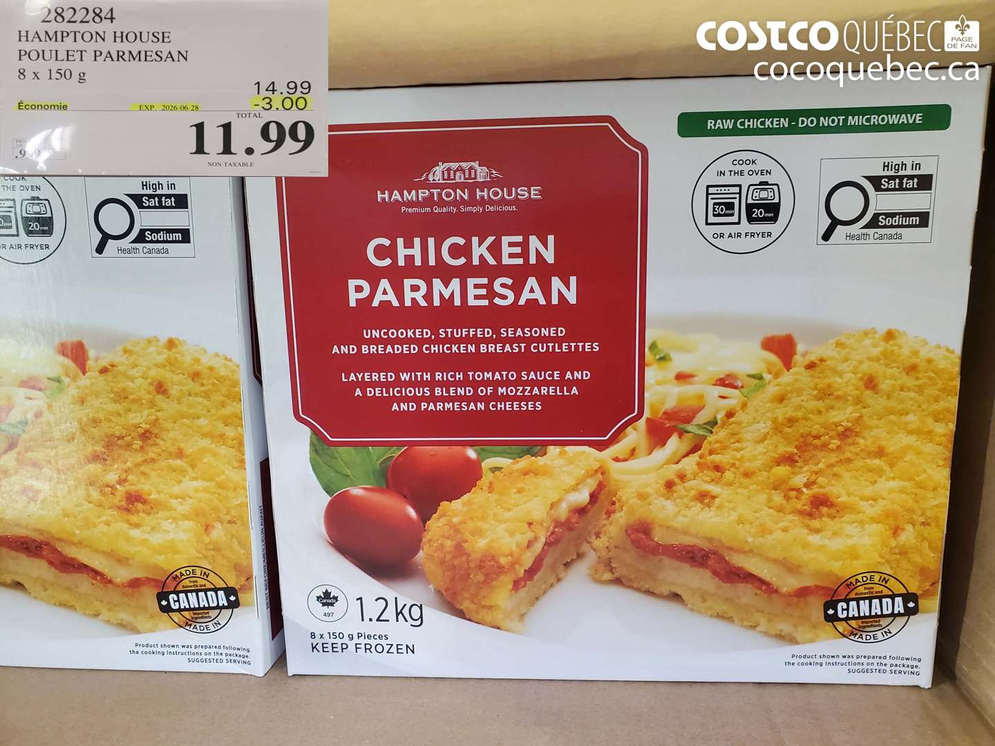 282284 HAMPTON HOUSE POULET PARMESAN 8 X 150 G ($3.00 INSTANT SAVINGS EXPIRES ON 2026-06-28) $11.99