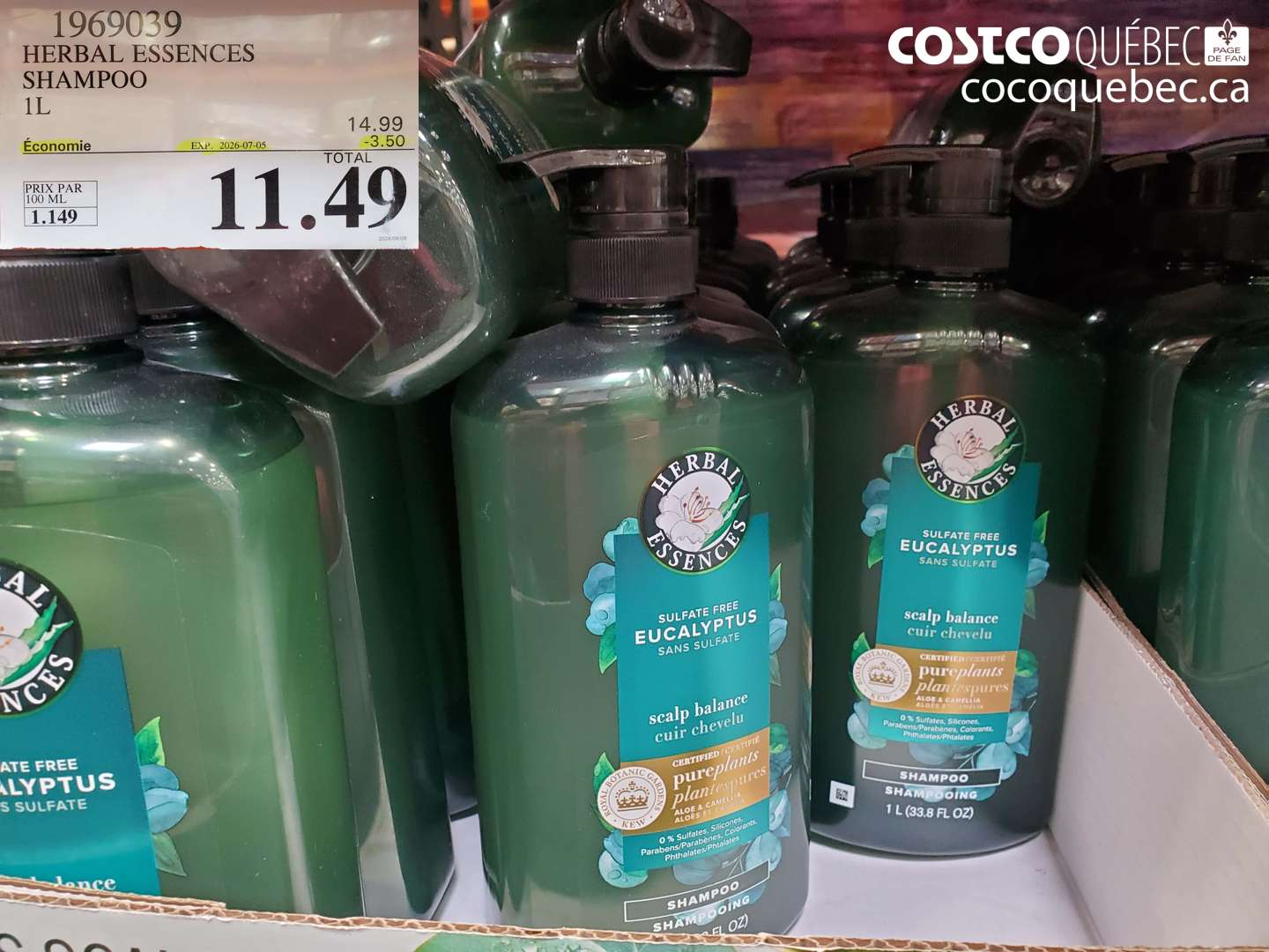 1969039 HERBAL ESSENCES SHAMPOO 1L ($3.50 INSTANT SAVINGS EXPIRES ON 2026-07-05) $11.49