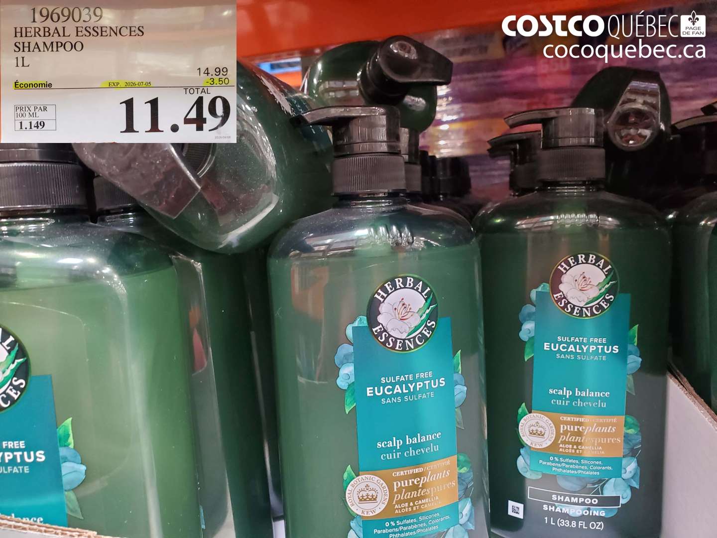 1969039 HERBAL ESSENCES SHAMPOO 1L ($3.50 INSTANT SAVINGS EXPIRES ON 2026-07-05) $11.49