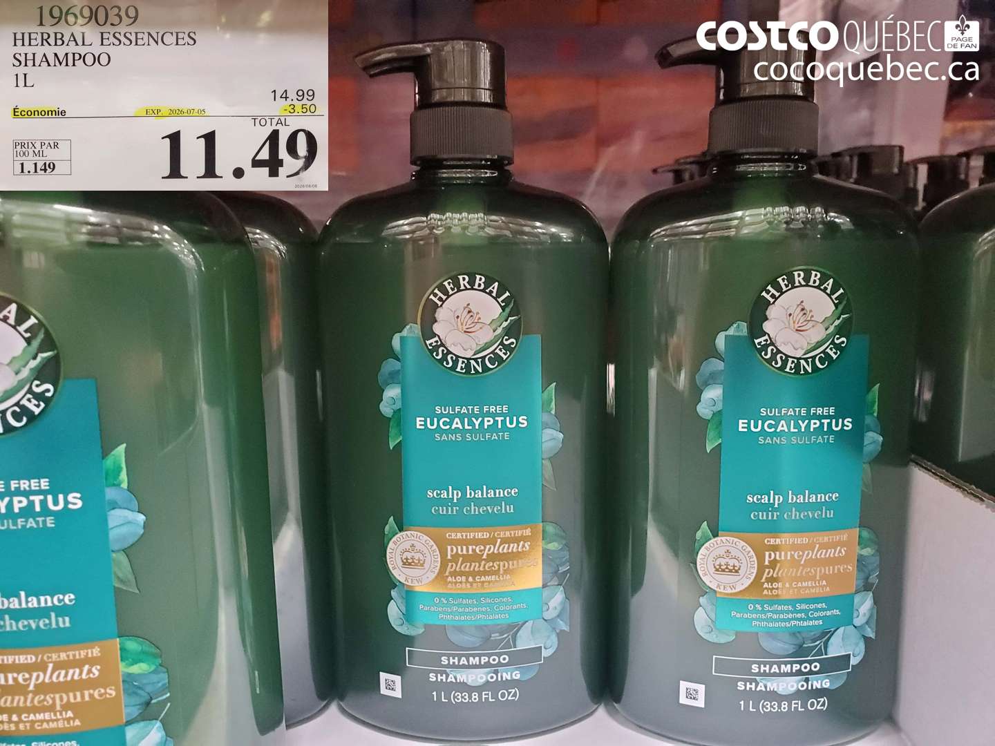 1969039 HERBAL ESSENCES SHAMPOO 1L ($3.50 INSTANT SAVINGS EXPIRES ON 2026-07-05) $11.49