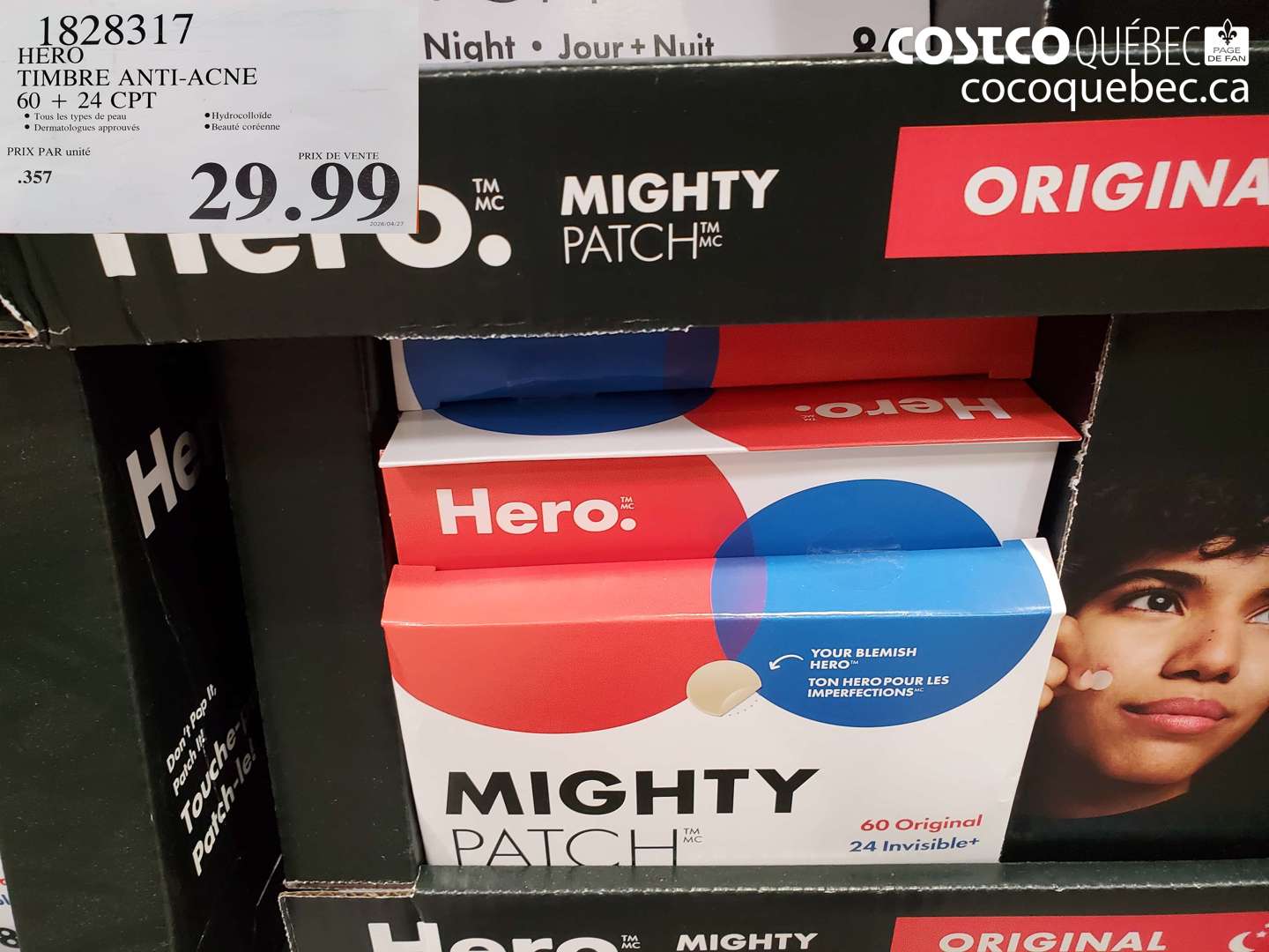 1828317 HERO TIMBRE ANTI-ACNE 60 + 24 CPT $29.99