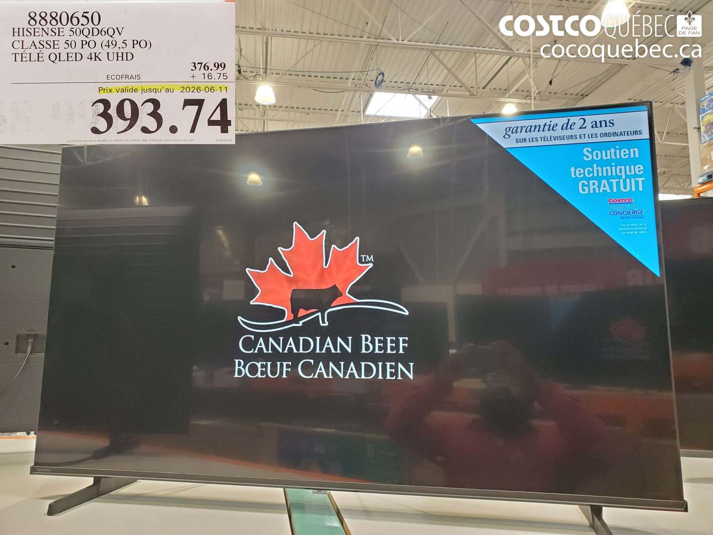 8880650 HISENSE 50QD6QV CLASSE 50 PO (49.5 PO) TÉLÉ QLED 4K UHD (EXPIRES ON 2026-06-11) $393.74