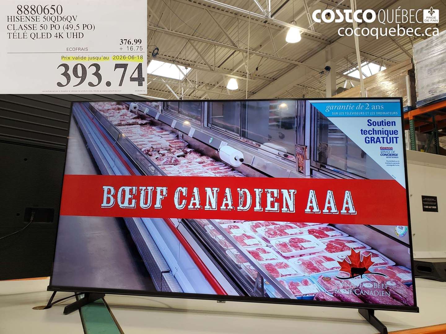 8880650 HISENSE 50QD6QV CLASSE 50 PO (49.5 PO) TÉLÉ QLED 4K UHD (EXPIRES ON 2026-06-18) $393.74