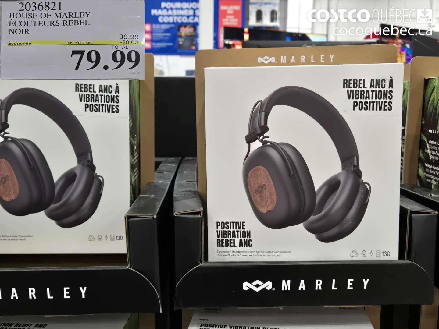 2036821 HOUSE OF MARLEY ÉCOUTEURS REBEL NOIR ($20.00 INSTANT SAVINGS EXPIRES ON 2026-07-05) $79.99