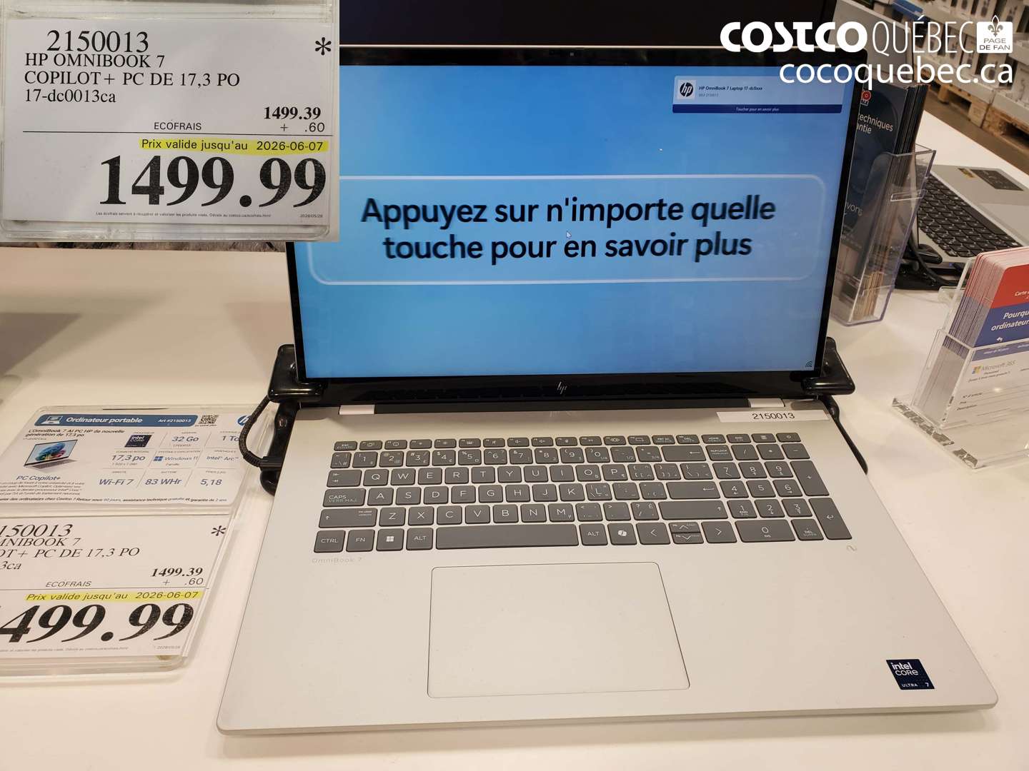 2150013 HP OMNIBOOK 7 COPILOT + PC DE 17.3 PO 17-DC0013CA (EXPIRES ON 2026-06-07) $1499.99