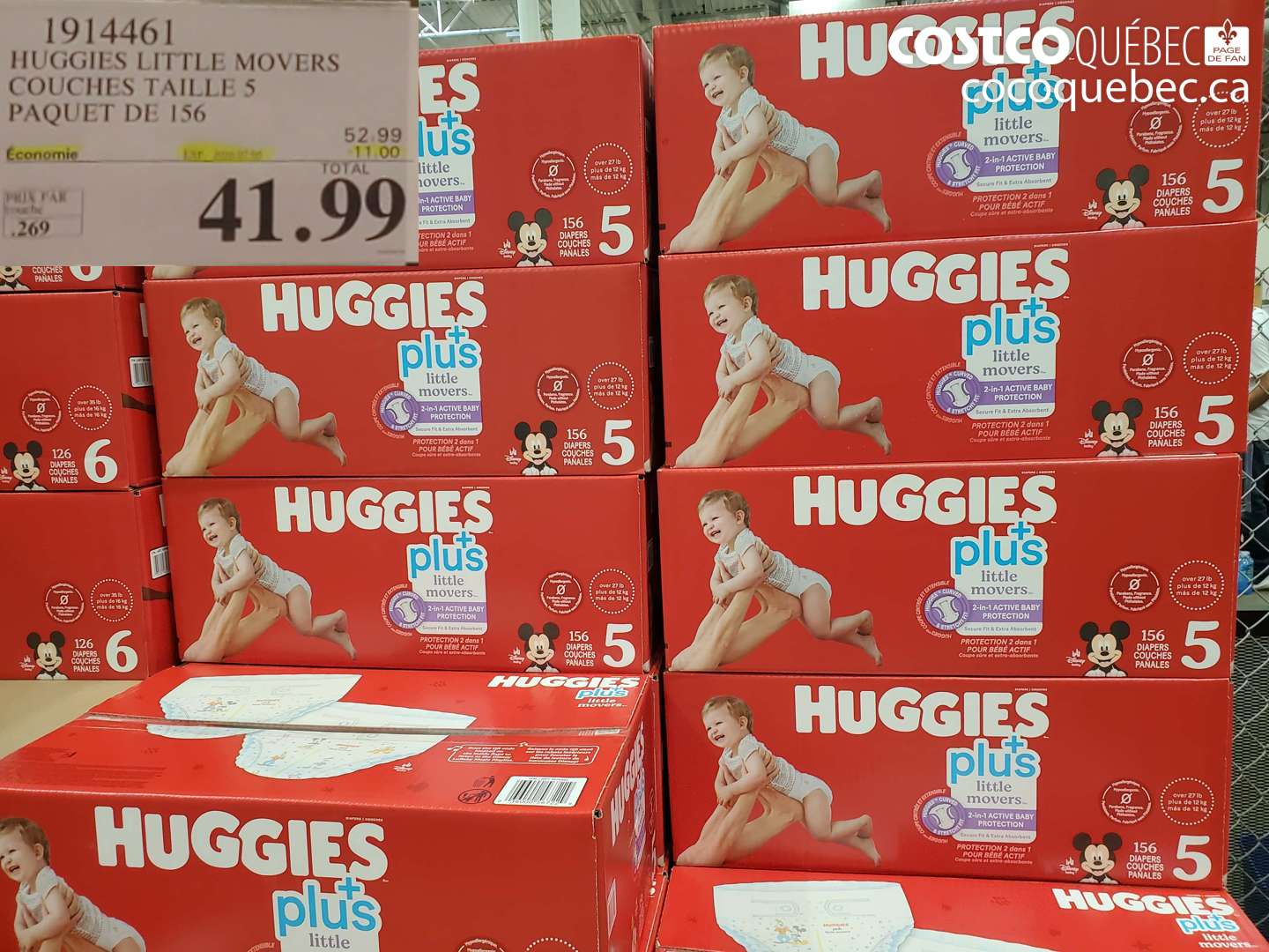 1914461 HUGGIES LITTLE MOVERS COUCHES TAILLE 5 PAQUET DE 156 ($11.00 INSTANT SAVINGS EXPIRES ON 2026-07-05) $41.99