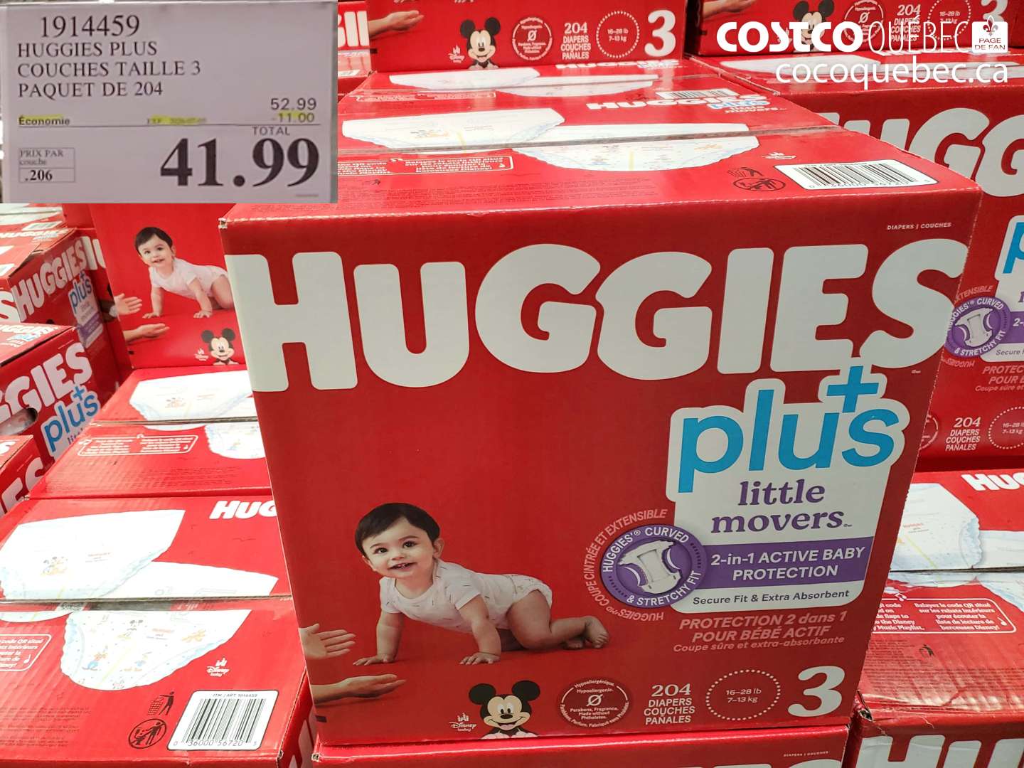 1914459 HUGGIES PLUS COUCHES TAILLE 3 PAQUET DE 204 ($11.00 INSTANT SAVINGS EXPIRES ON 2026-07-05) $41.99