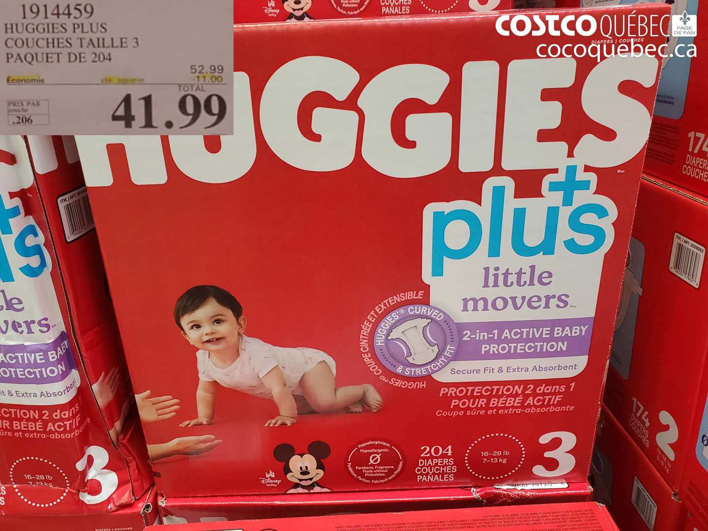 1914459 HUGGIES PLUS COUCHES TAILLE 3 PAQUET DE 204 ($11.00 INSTANT SAVINGS EXPIRES ON 2026-07-05) $41.99