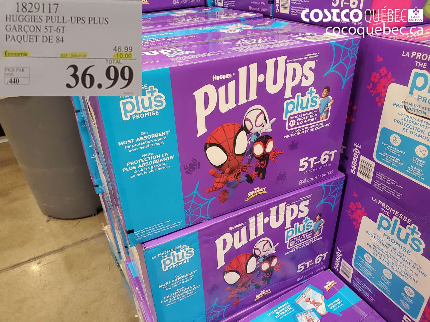 1829117 HUGGIES PULL-UPS PLUS GARÇON 5T-6T PAQUET DE 84 ($10.00 INSTANT SAVINGS EXPIRES ON 2026-07-05) $36.99