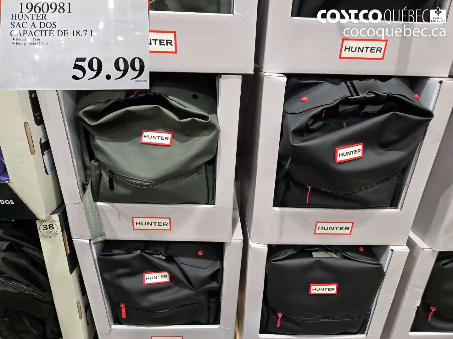 1960981 HUNTER SAC A DOS CAPACITÉ DE 18.7 L $59.99