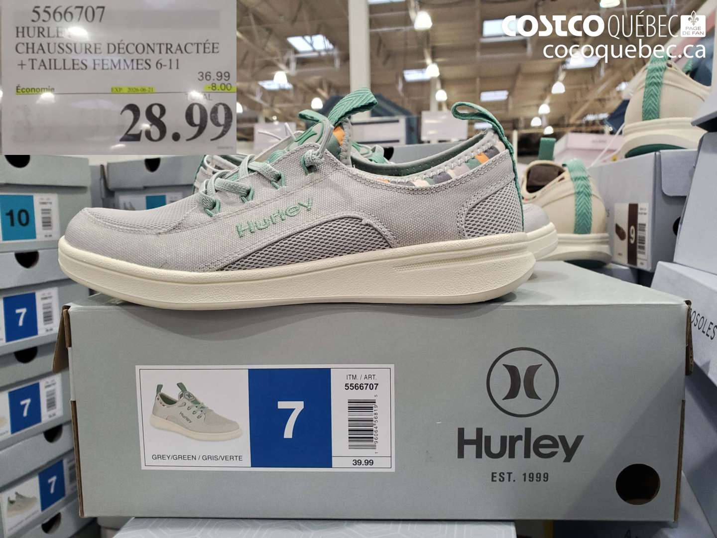 5566707 HURLEY CHAUSSURE DÉCONTRACTÉE +TAILLES FEMMES 6-11 ($8.00 INSTANT SAVINGS EXPIRES ON 2026-05-31) $28.99