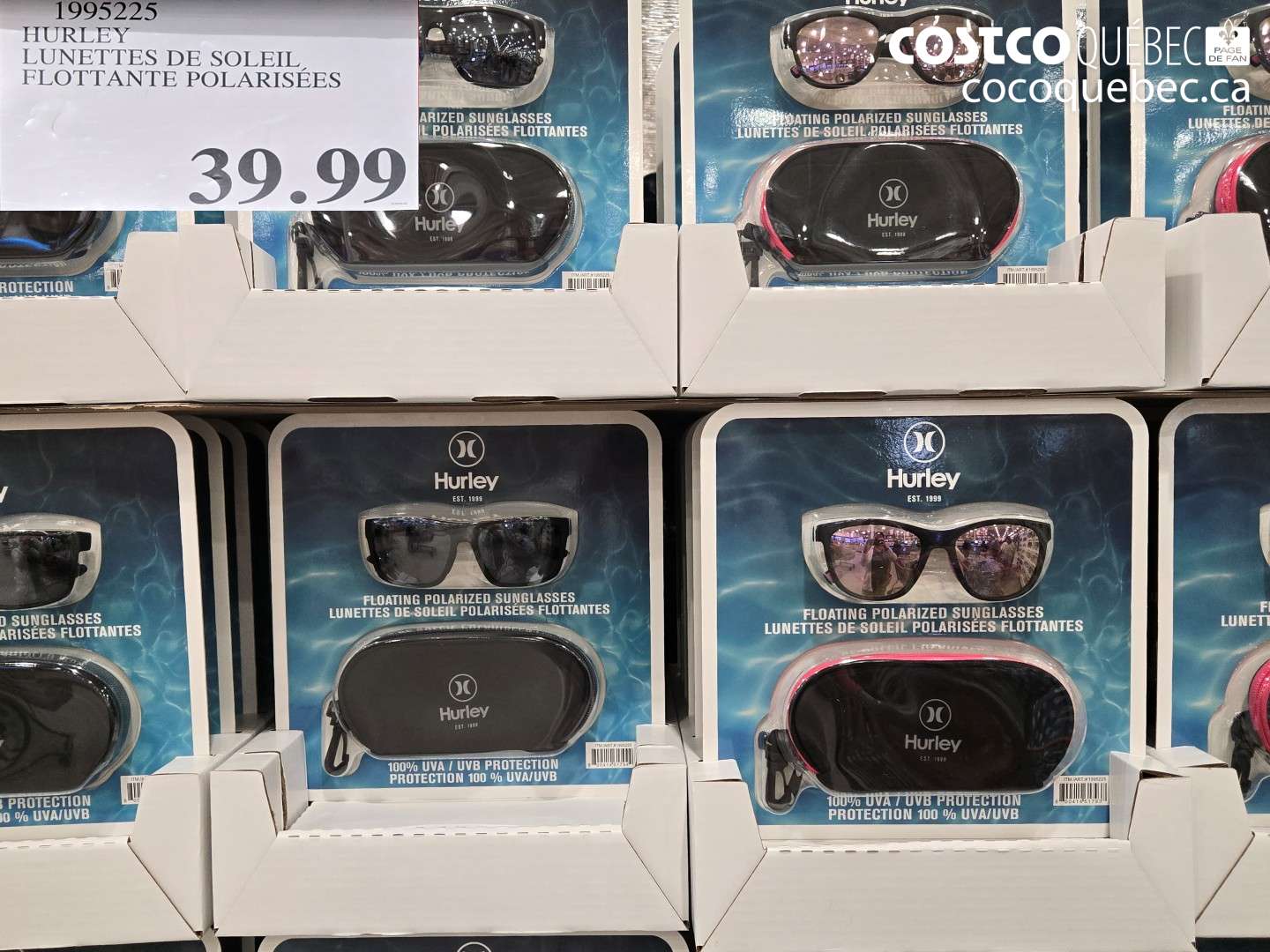 1995225 HURLEY LUNETTES DE SOLEIL FLOTTANTE POLARISÉES $39.99