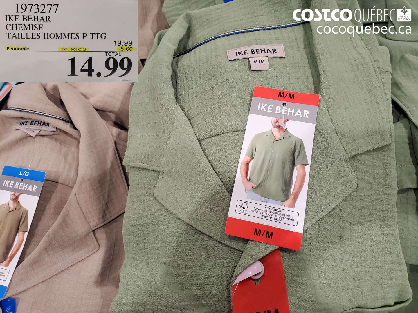 1973277 IKE BEHAR CHEMISE TAILLES HOMMES P-TTG ($5.00 INSTANT SAVINGS EXPIRES ON 2026-07-05) $14.99