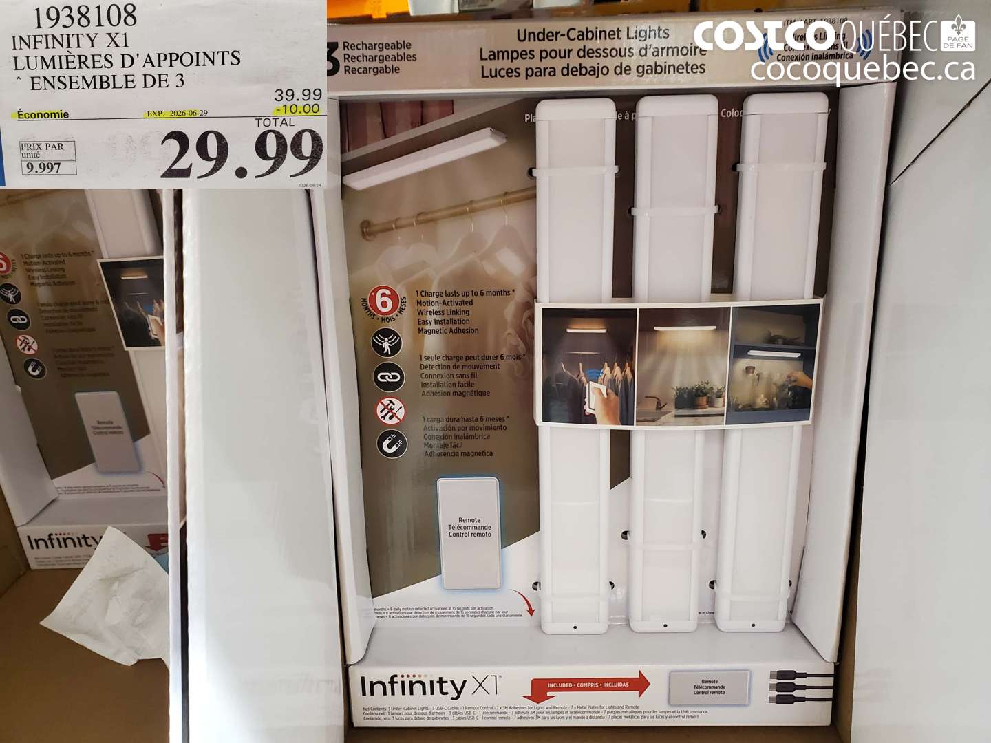 1938108 INFINITY X1 LUMIÈRES D'APPOINTS ENSEMBLE DE 3 ($10.00 INSTANT SAVINGS EXPIRES ON 2026-06-29) $29.99