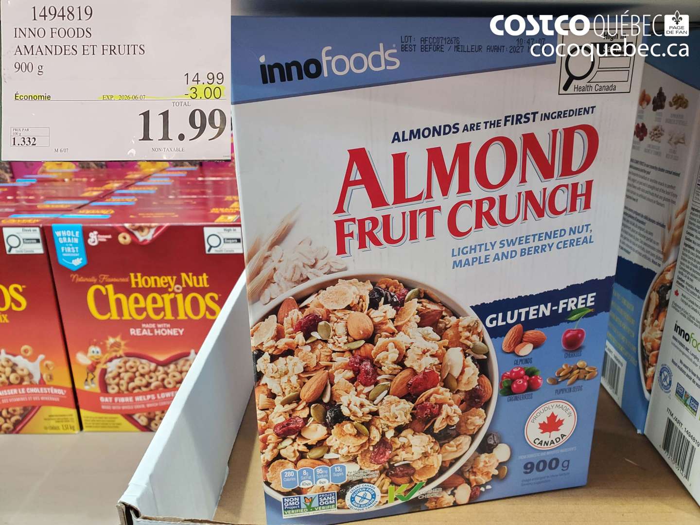 1494819 INNO FOODS AMANDES ET FRUITS 900 G ($3.00 INSTANT SAVINGS EXPIRES ON 2026-06-07) $11.99